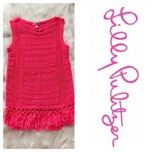 Lily Pulitzer Crochet Sleeveless Fringe Sweater